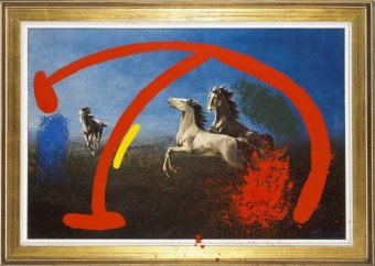 Horses Startled by a Bird